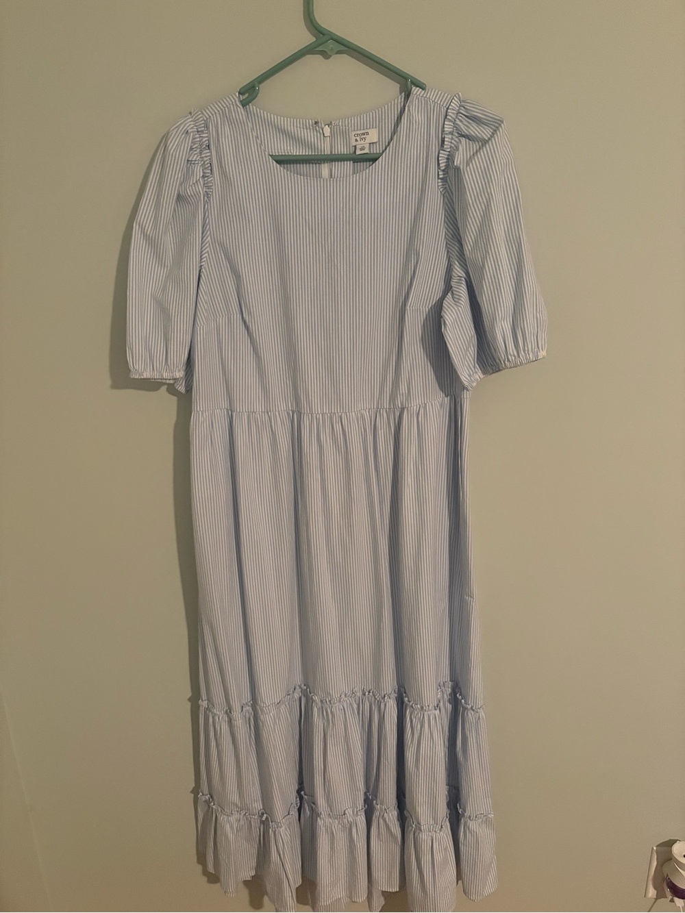Crown and Ivy Light Blue & White Striped Midi Dress